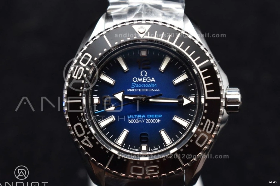 6000M Ultra Best Super SBF Dial 1:1 SS Clone Blue Bracelet A8912 Edition Deep SS on Seamaster Deep 0108